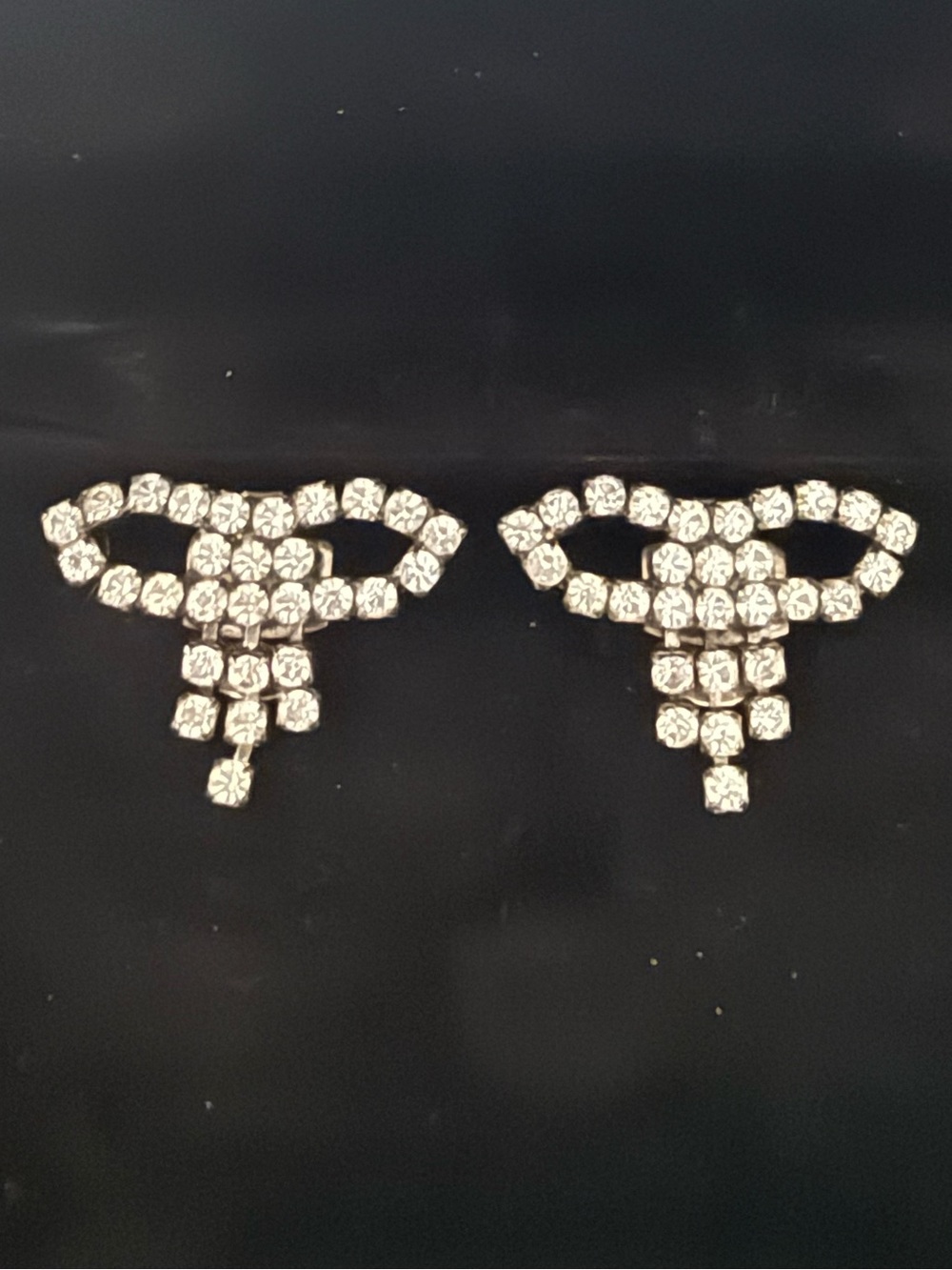 Vintage BLUETTE France Rhinestone Chandelier Shoe Clips